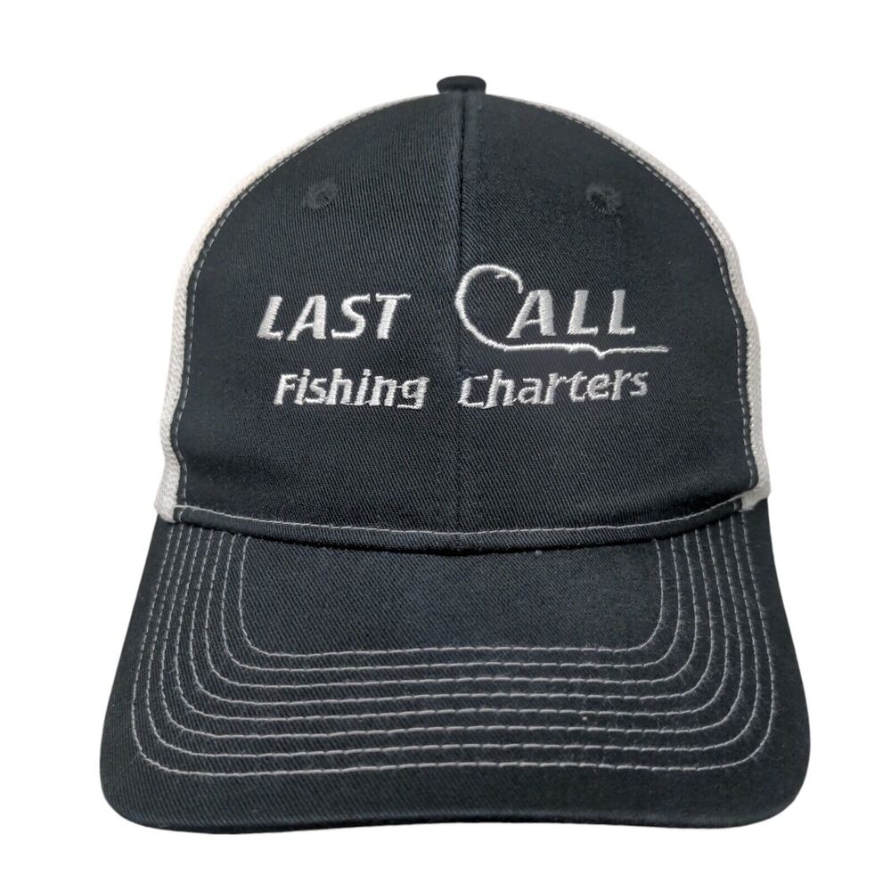 Last Call Fishing Charters Snapback Mesh Back Trucker Hat Black One Size